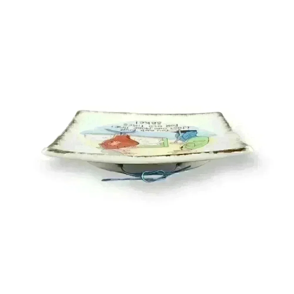 Vintage Adult Humor Old Couple Funny Pregnancy Plate / Tray "Just One More Time" - Picture 6 of 6